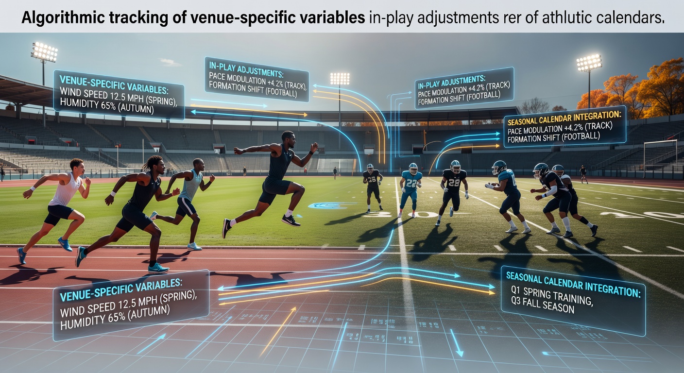 Algorithmic models monitoring venue conditions during live sports events