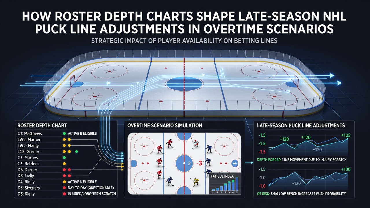 Analysis of NHL overtime puck line shifts influenced by team depth and player rotations in late season