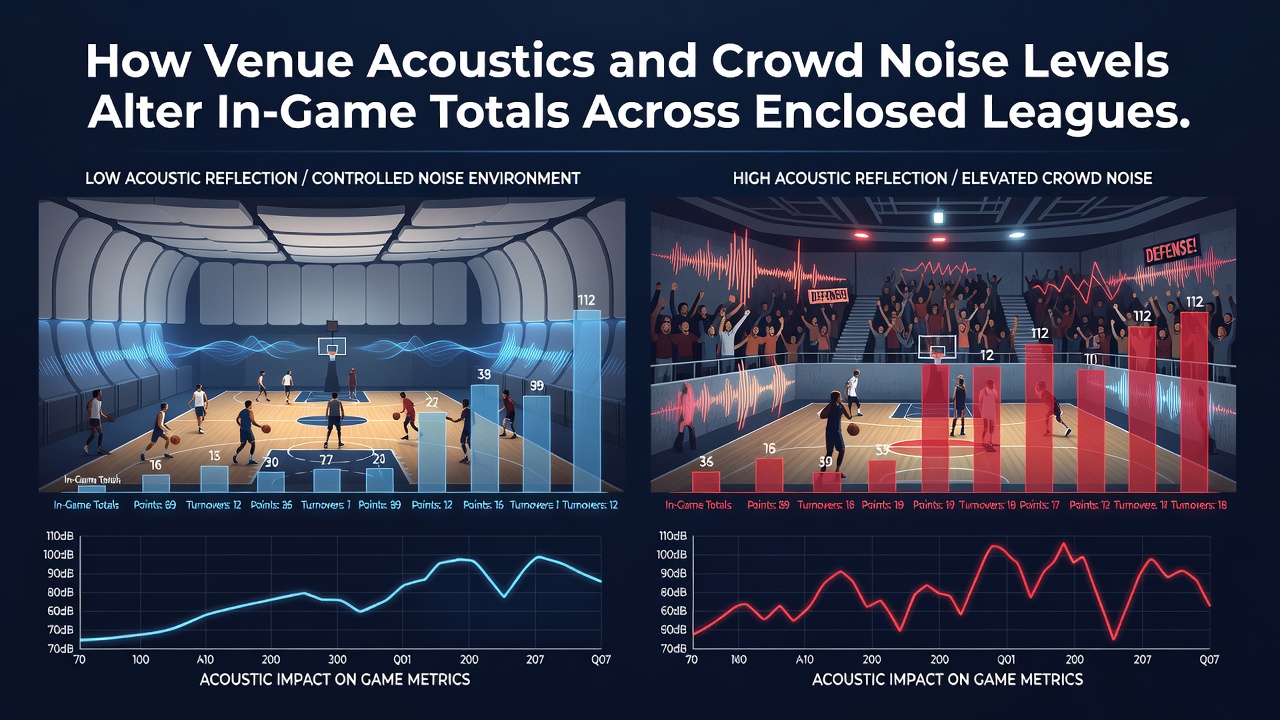 Close-up of arena seating and acoustic panels illustrating sound absorption materials used in modern indoor sports facilities
