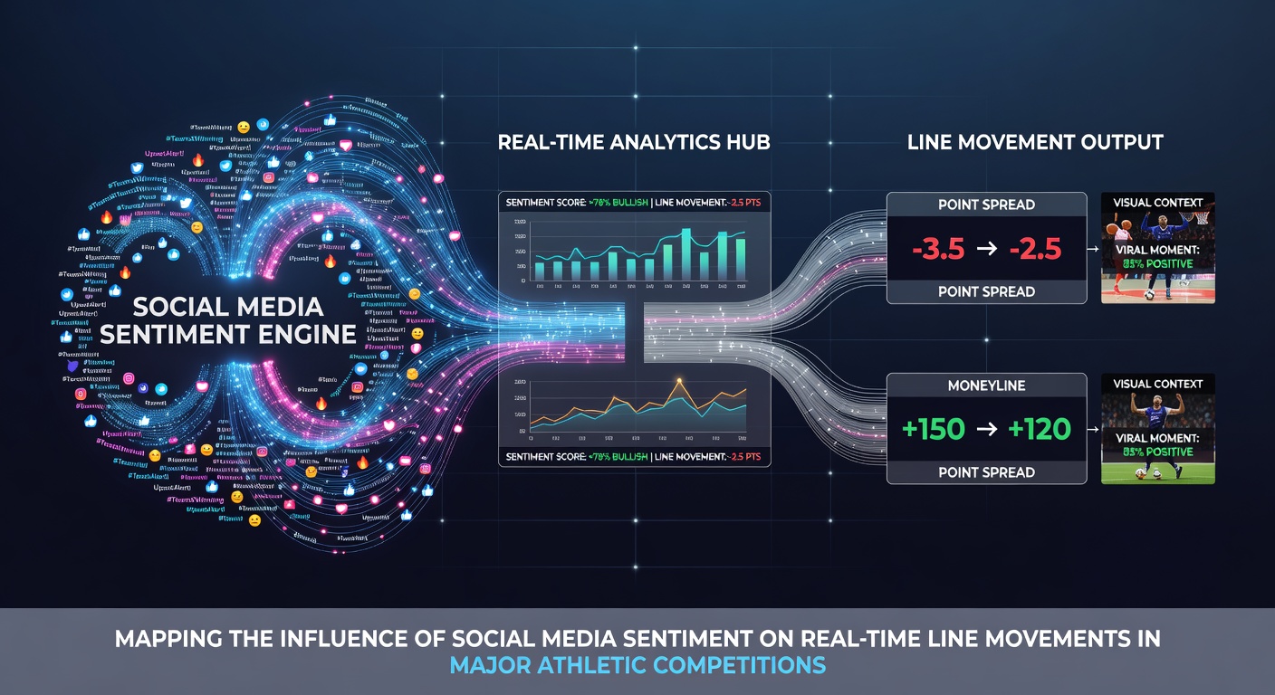 Graph displaying correlation between social media sentiment scores and live betting odds fluctuations in professional sports